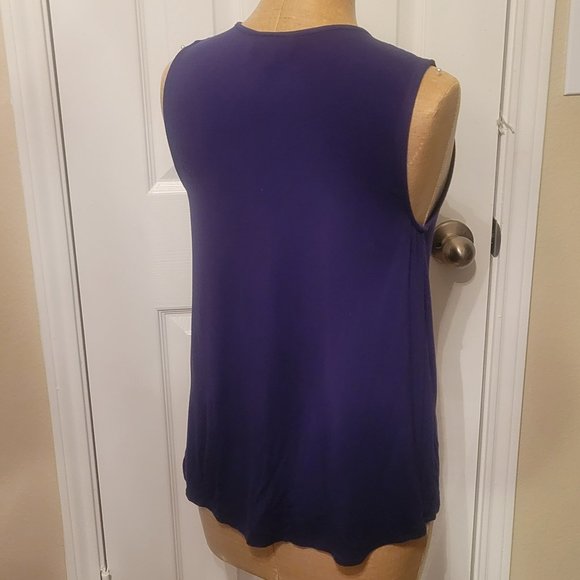 Modcloth Navy Tie-neck Top - Picture 2 of 3